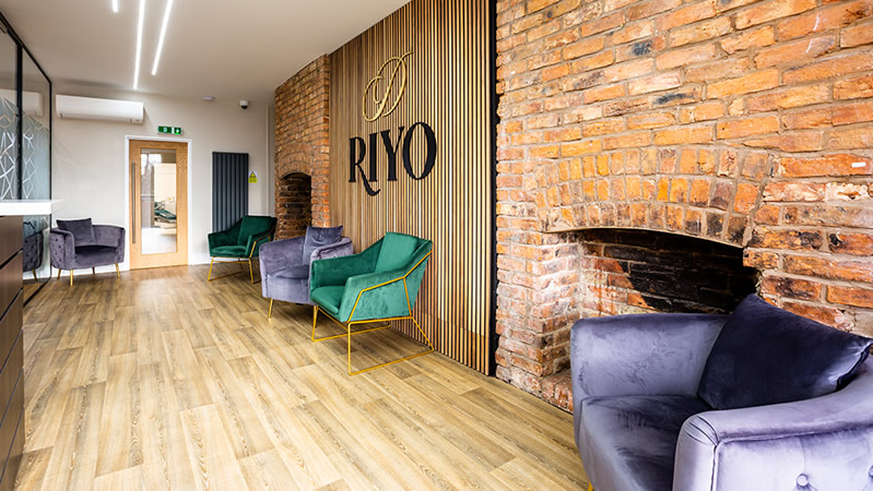 Cosmetic dentistry in Manchester waiting area at Riyo