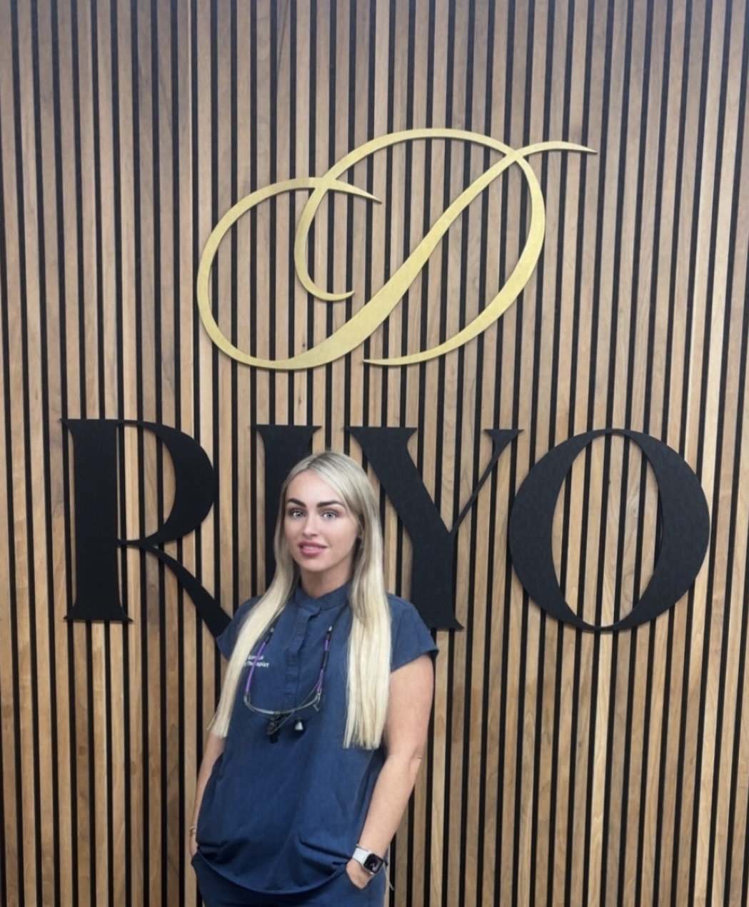 Jenna Barrick, Hygiene Therapist at Riyo Dental, in staff portrait.